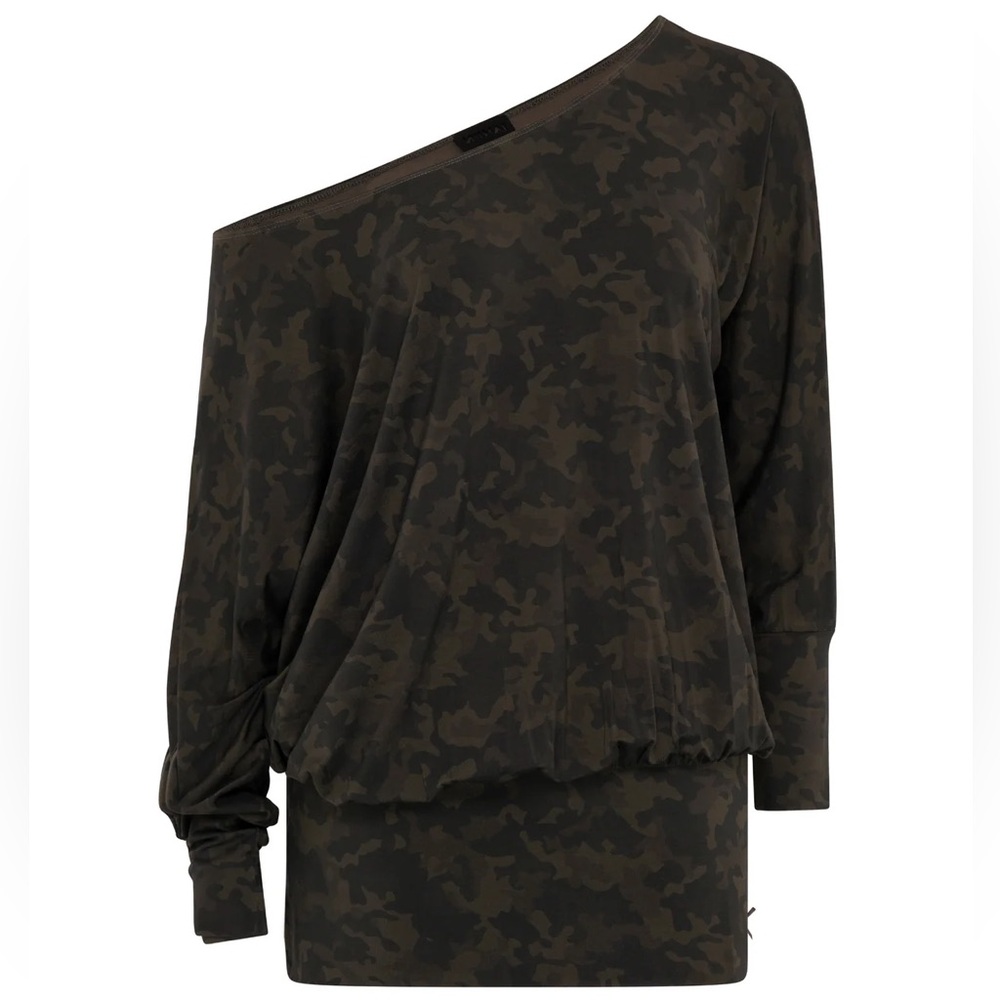 Niihai Elegant Camo Long Sleeve Dress small